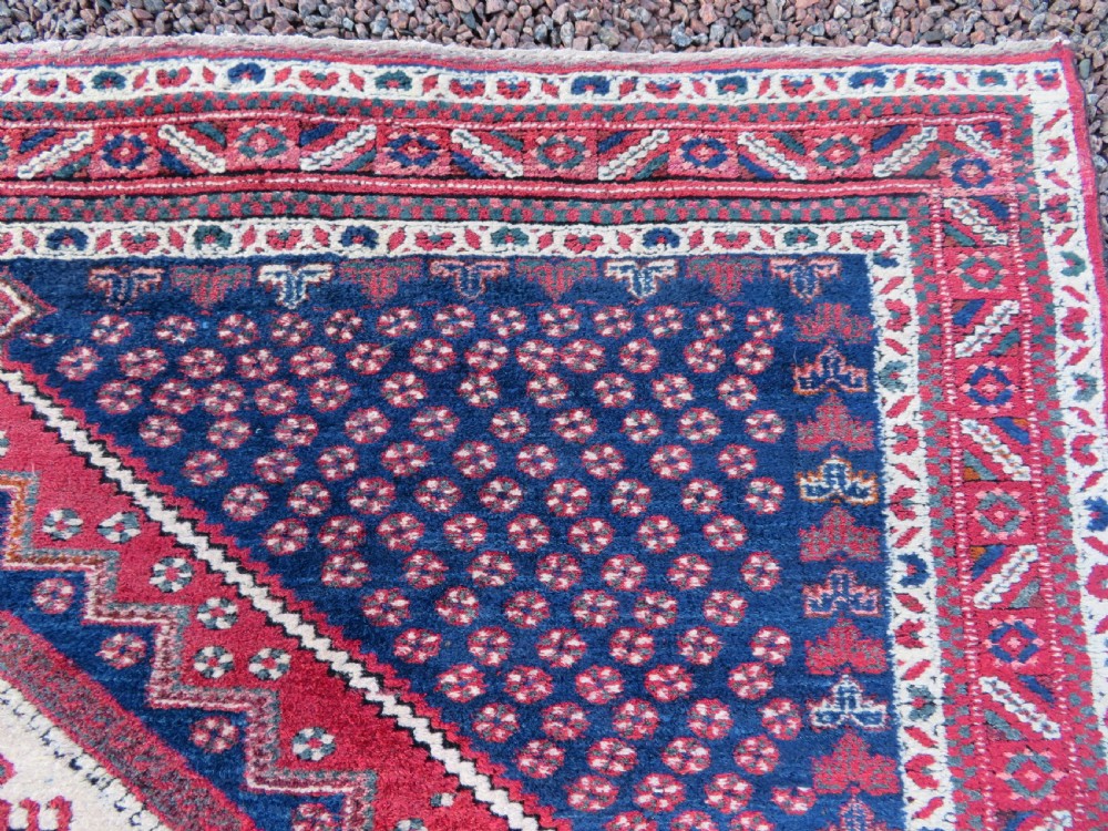 PRETTY SHABBY CHIC LARGE ANTIQUE AFSHAR RUG. View XI