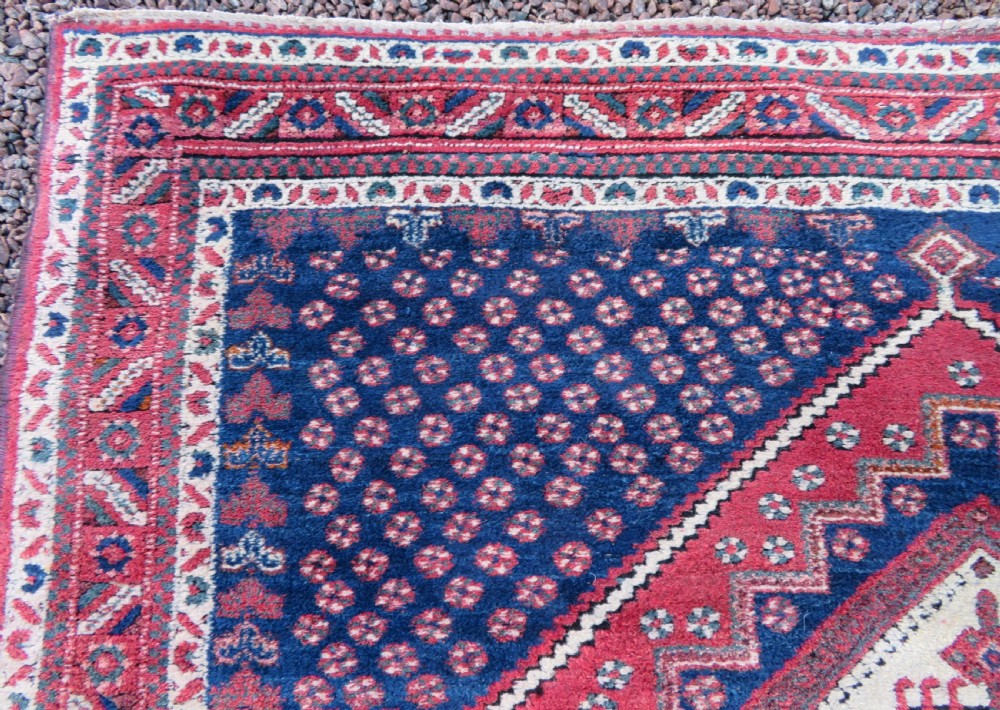 PRETTY SHABBY CHIC LARGE ANTIQUE AFSHAR RUG. View XII