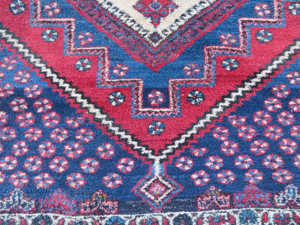 PRETTY SHABBY CHIC LARGE ANTIQUE AFSHAR RUG. View XVI