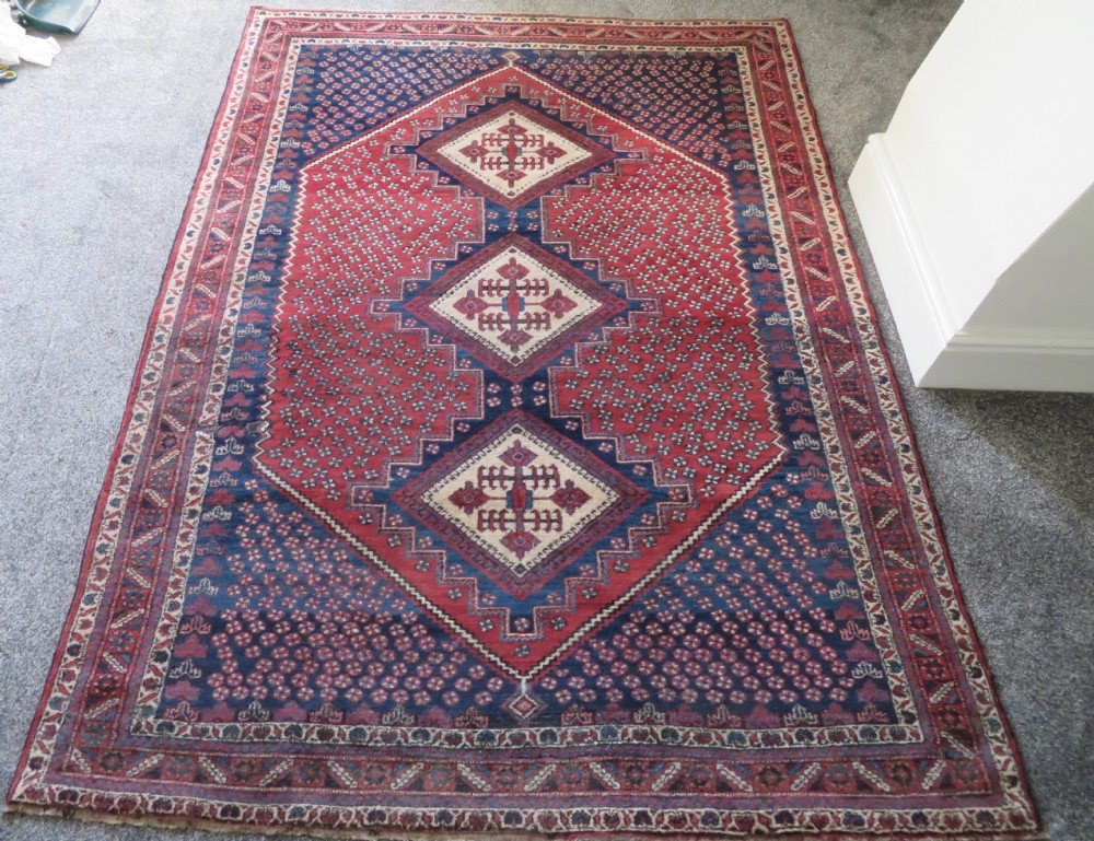 PRETTY SHABBY CHIC LARGE ANTIQUE AFSHAR RUG. View XXI