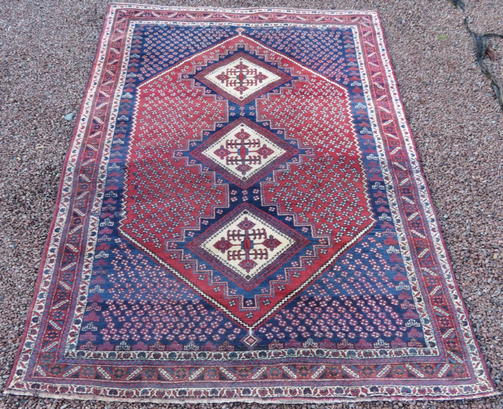 PRETTY SHABBY CHIC LARGE ANTIQUE AFSHAR RUG. View XXV