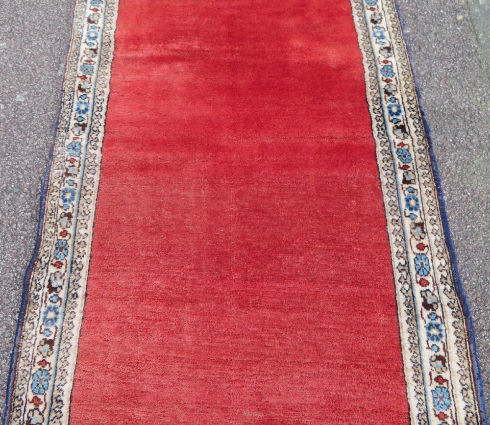 UNUSUAL MET-HANE (EMPTY FIELD) LONG NARROW HALL RUNNER. 426CM X 75CM.  View III