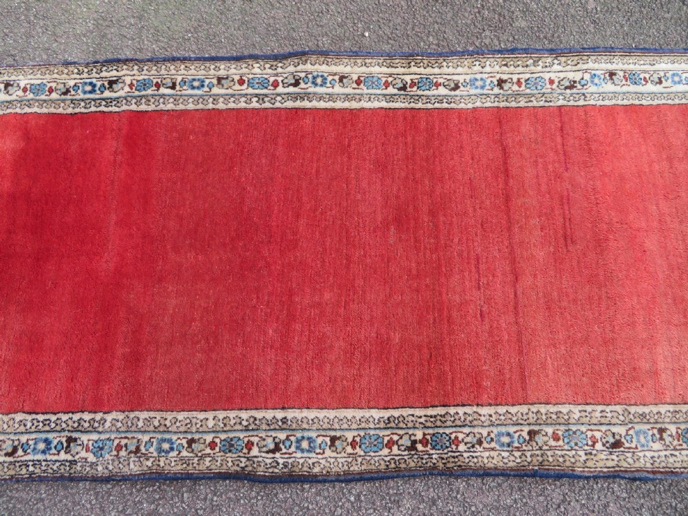 UNUSUAL MET-HANE (EMPTY FIELD) LONG NARROW HALL RUNNER. 426CM X 75CM.  View V
