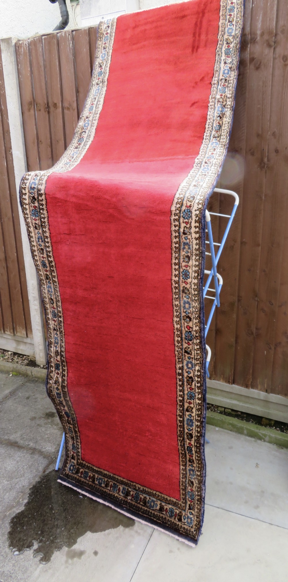 UNUSUAL MET-HANE (EMPTY FIELD) LONG NARROW HALL RUNNER. 426CM X 75CM.  View XXIX