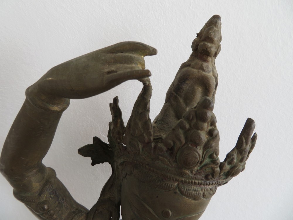 LARGE SINO TIBETAN BRONZE BUDDHIST DEITY BODHISATTVA STATUE TARA View IV