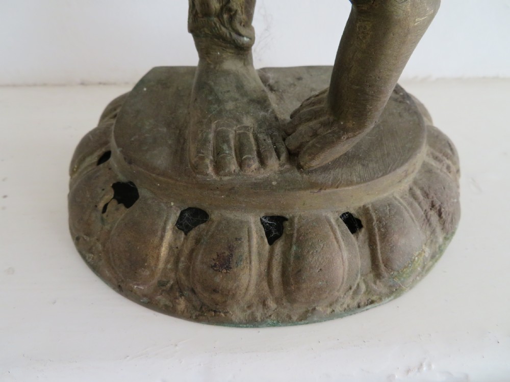 LARGE SINO TIBETAN BRONZE BUDDHIST DEITY BODHISATTVA STATUE TARA View VI
