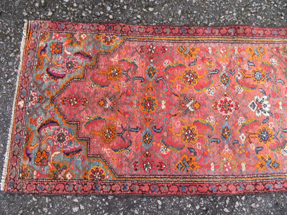 HANDSOME ANTIQUE NARROW KURDISH RUNNER. 393CM X 72CM. View III