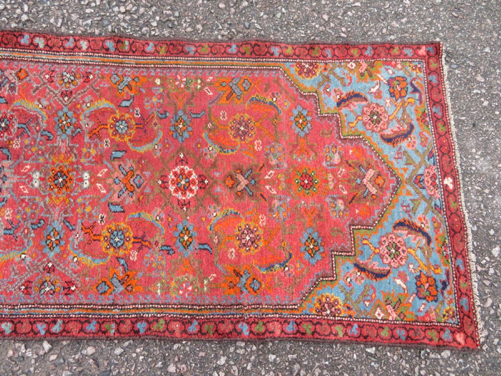 HANDSOME ANTIQUE NARROW KURDISH RUNNER. 393CM X 72CM. View VI