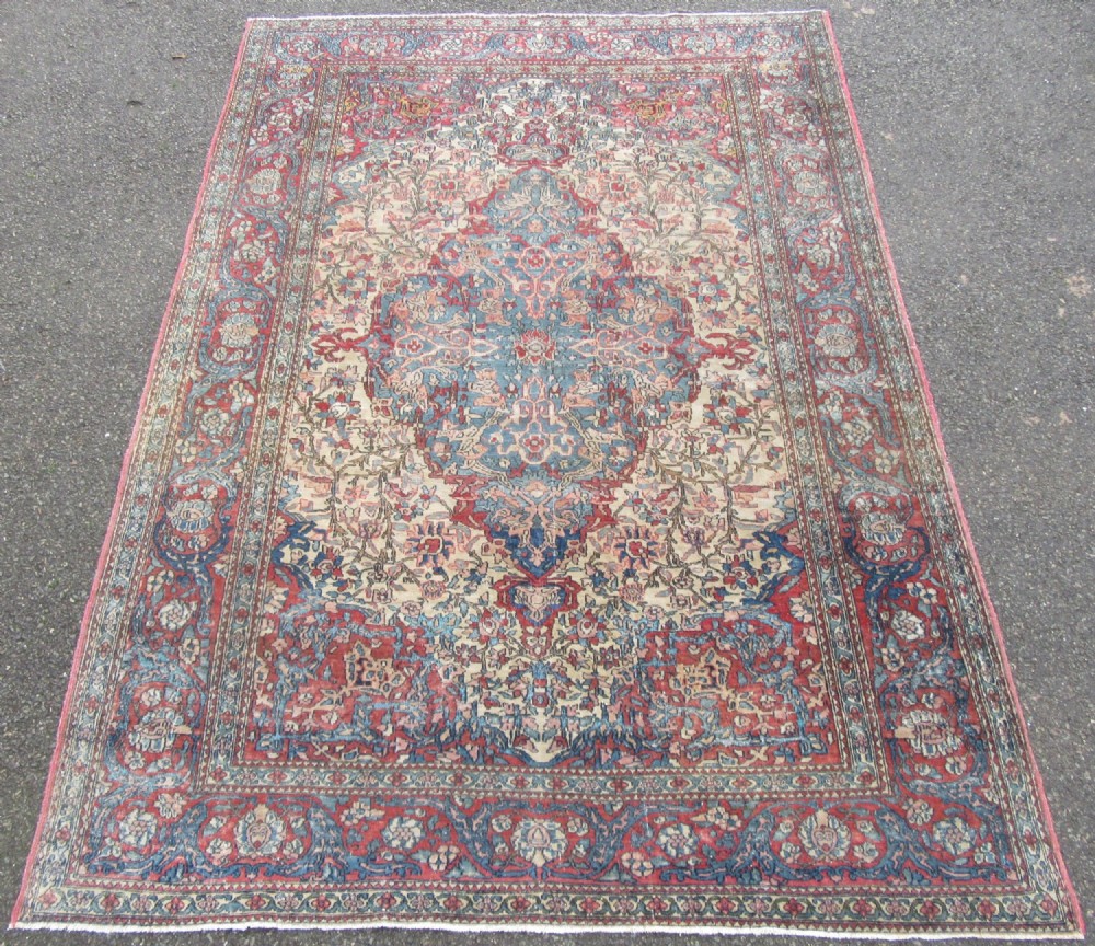 Antique Country House Isfahan Rug. Central Persia. 19th Century.