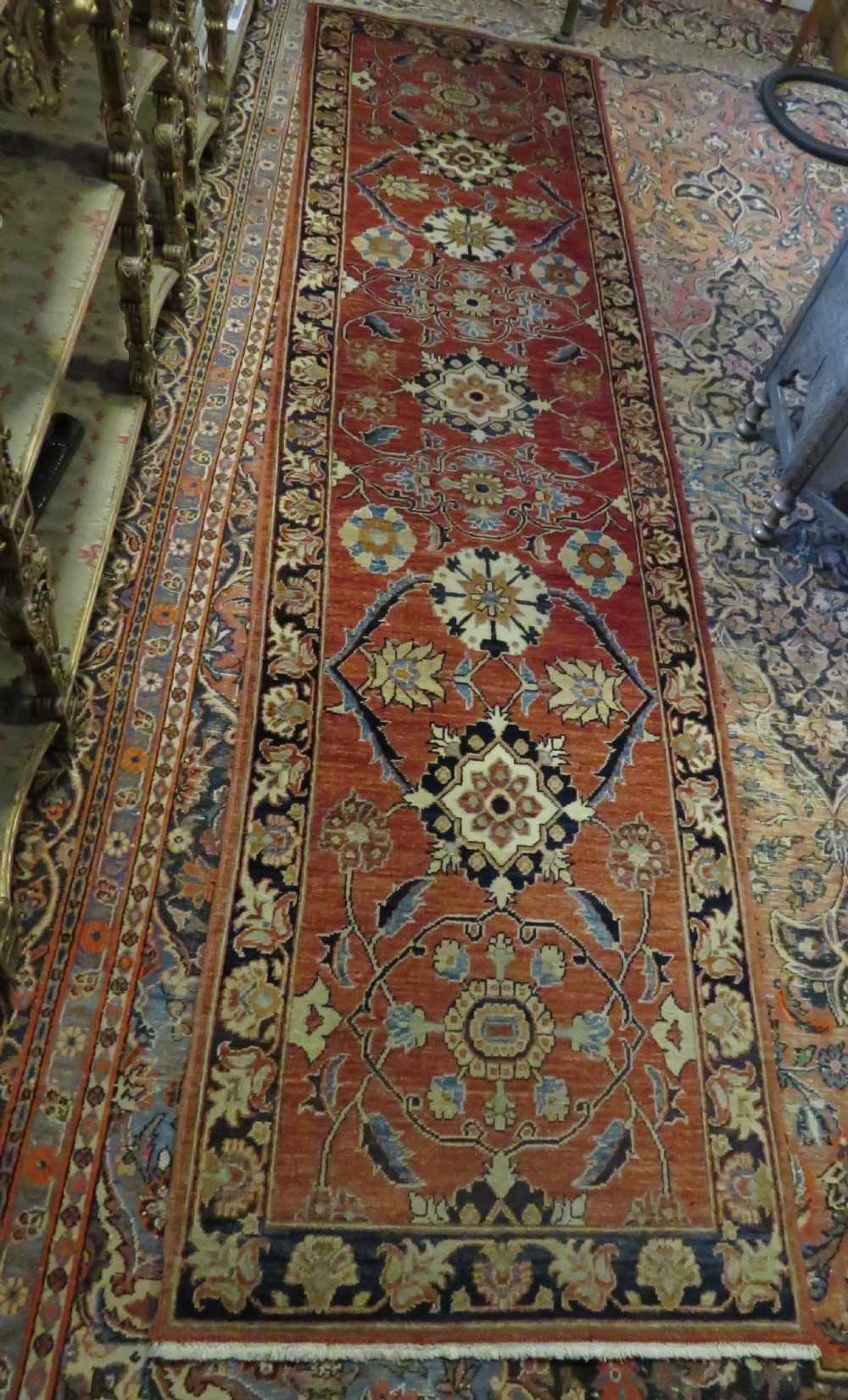 ATTRACTIVE OLD ZIEGLER RUNNER LONG RUG. HALLWAY CORRIDOR RUNNER .ONLY 82CM WIDE. View XXVI