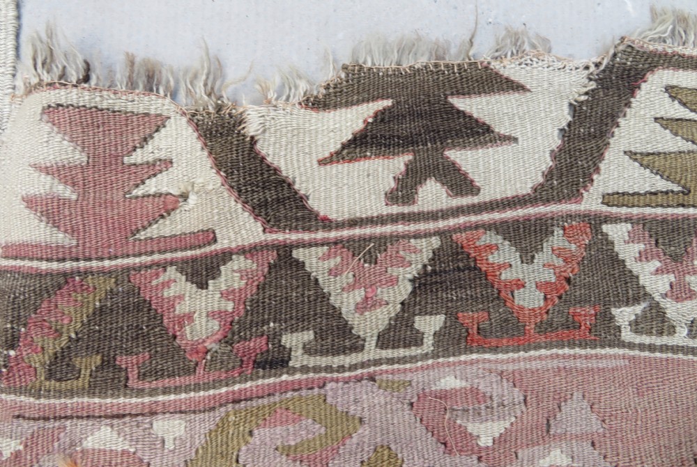 ANTIQUE TURKISH KONYA KILIM. LARGE CARPET SIZE KILIM WITH SOFT COLOURS. 323CM X 150CM. View XXVII