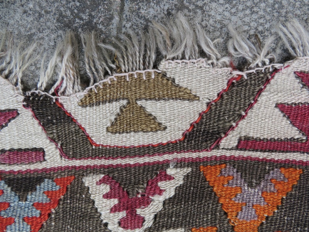 ANTIQUE TURKISH KONYA KILIM. LARGE CARPET SIZE KILIM WITH SOFT COLOURS. 323CM X 150CM. View XXIV