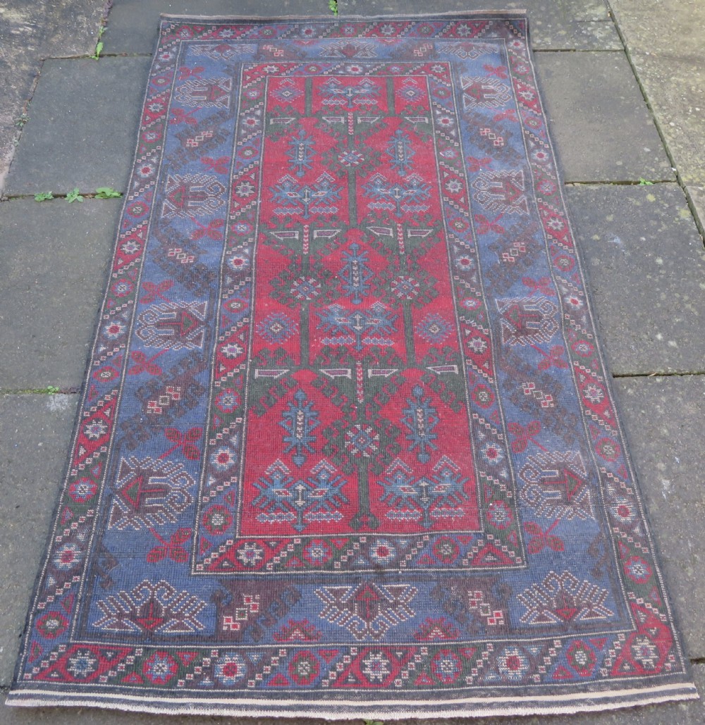OLD ANATOLIAN TURKISH DOSEMEALTI ANTALYA VILLAGE RUG VEGETABLE DYED. 199CM X 117CM. View XVII