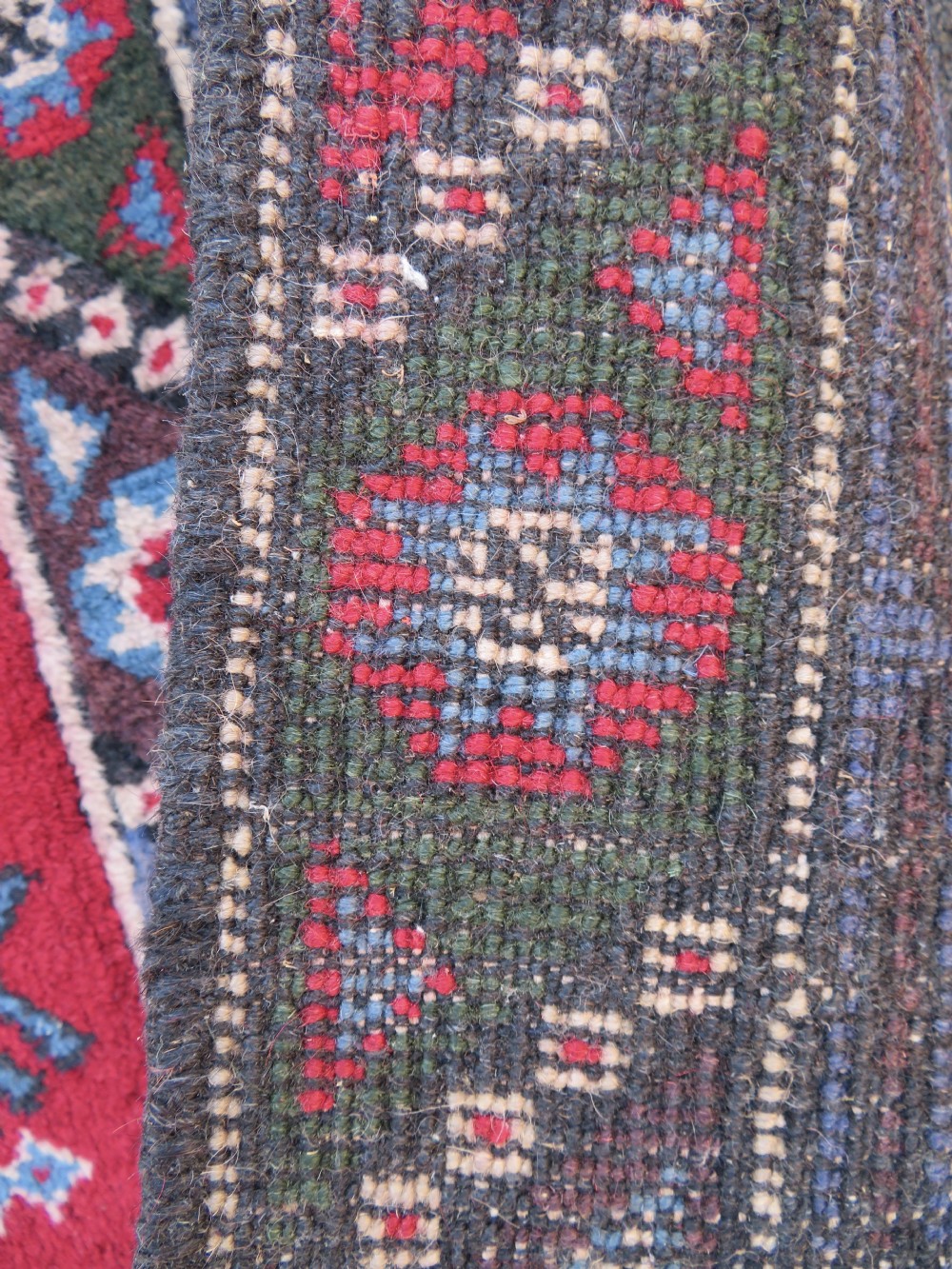 OLD ANATOLIAN TURKISH DOSEMEALTI ANTALYA VILLAGE RUG VEGETABLE DYED. 199CM X 117CM. View XVIII