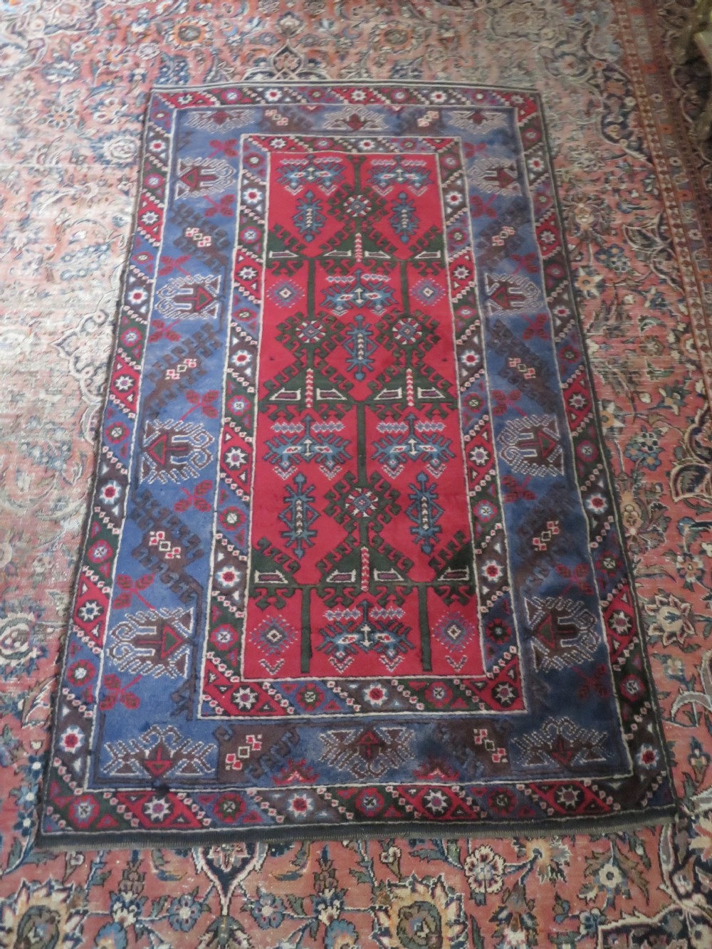 OLD ANATOLIAN TURKISH DOSEMEALTI ANTALYA VILLAGE RUG VEGETABLE DYED. 199CM X 117CM. View XX