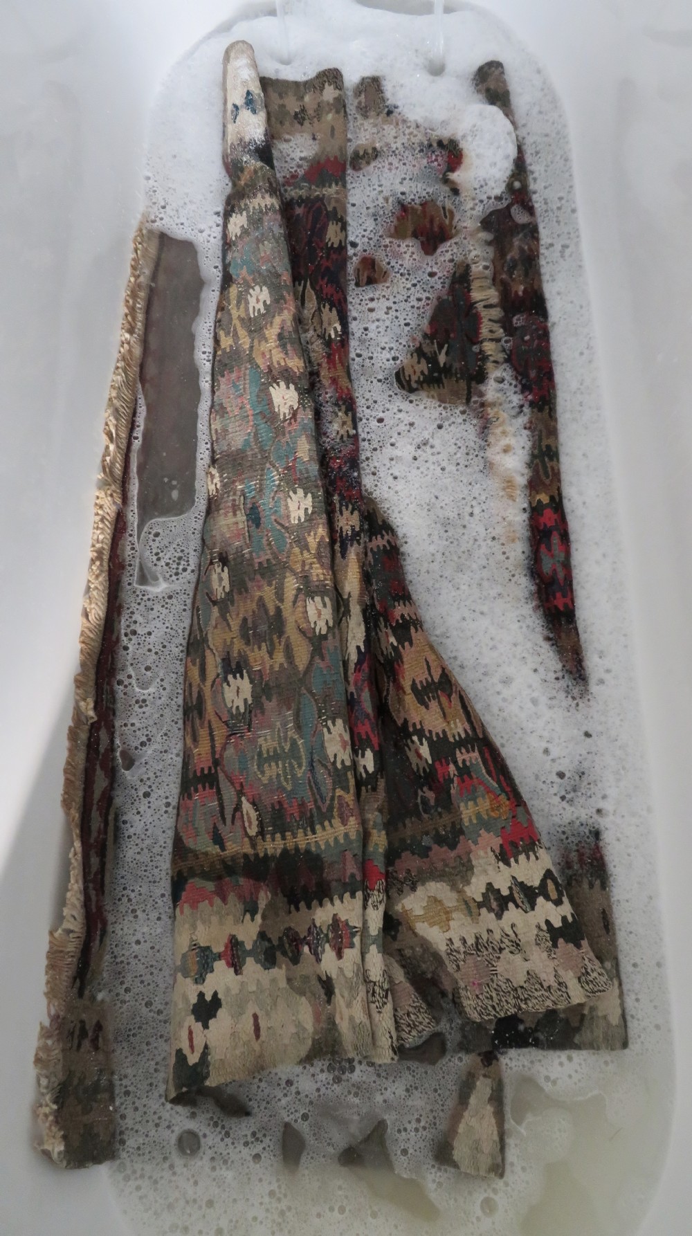 IDIOSYNCRATIC DESIGN ANTIQUE Kurdish Senneh Bijar Kilim Kelim Flat Weave Runner Long Rug.244cm X 102cm. View XXIX