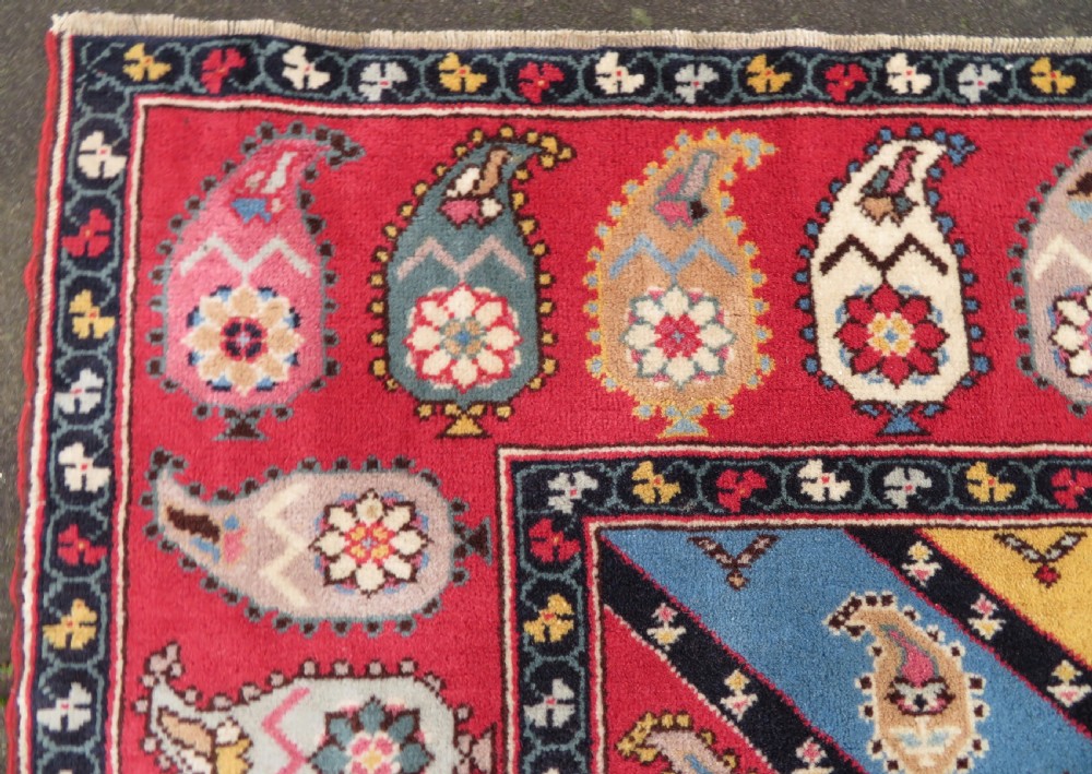UNUSUAL OLD QUCHAN KURD KURDISH RUG. STUNNING BOTEH DESIGN. 198CM X 138CM. View X