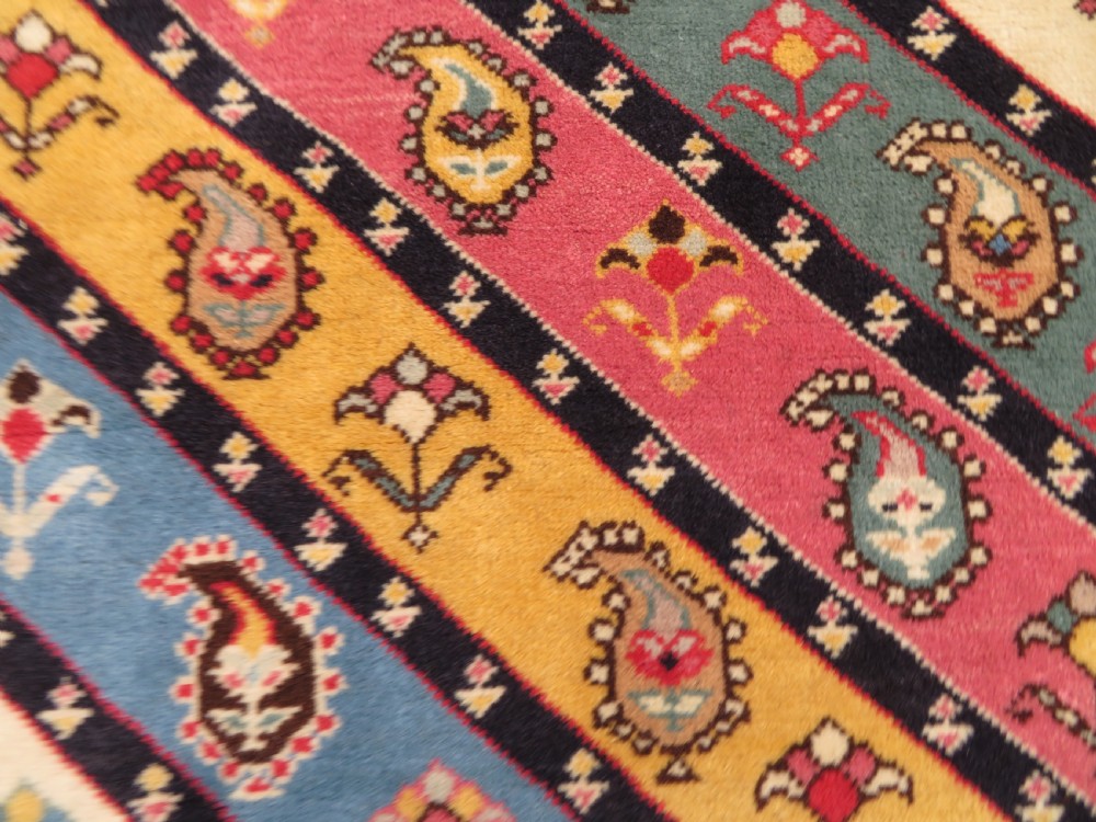 UNUSUAL OLD QUCHAN KURD KURDISH RUG. STUNNING BOTEH DESIGN. 198CM X 138CM. View XIV