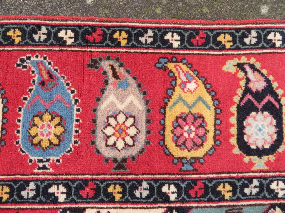 UNUSUAL OLD QUCHAN KURD KURDISH RUG. STUNNING BOTEH DESIGN. 198CM X 138CM. View XV