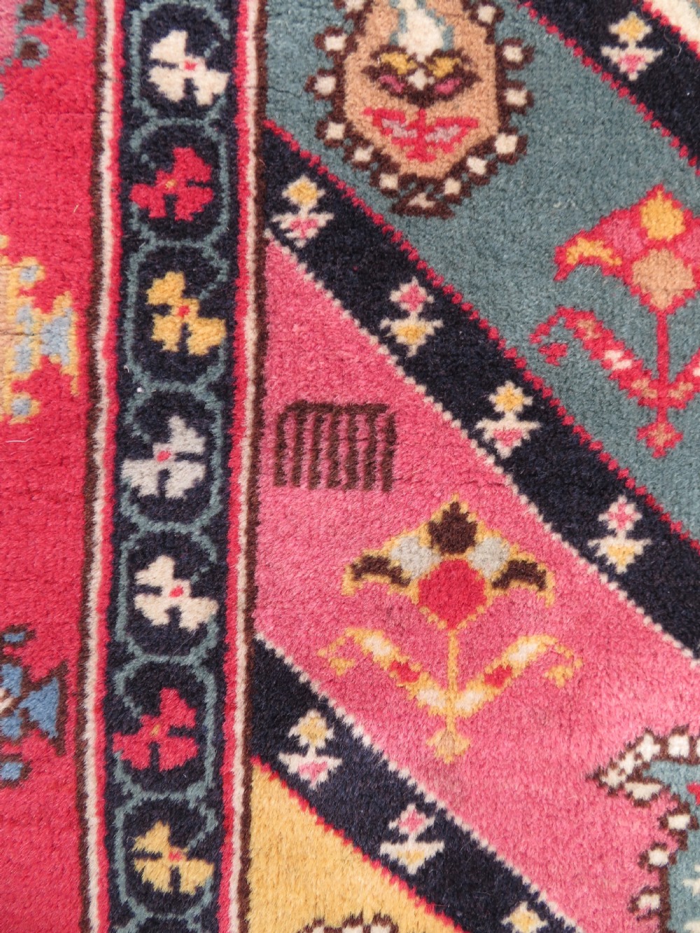 UNUSUAL OLD QUCHAN KURD KURDISH RUG. STUNNING BOTEH DESIGN. 198CM X 138CM. View XVIII