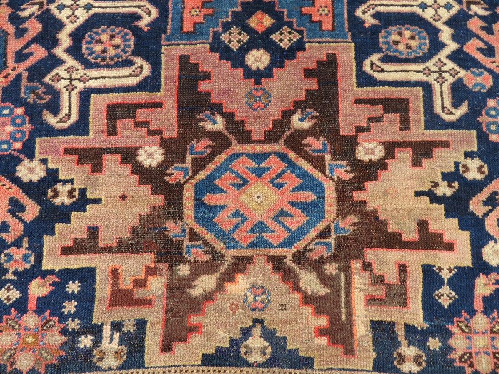 ANTIQUE CAUCASIAN DAGHESTAN LESGHISTAN RUG.UNUSUAL FILLER ORNAMENTS.193CM X 140CM. View IX