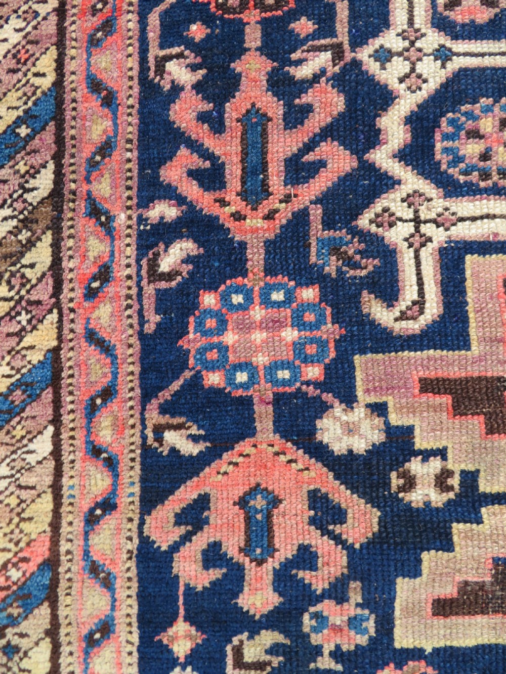 ANTIQUE CAUCASIAN DAGHESTAN LESGHISTAN RUG.UNUSUAL FILLER ORNAMENTS.193CM X 140CM. View XIII