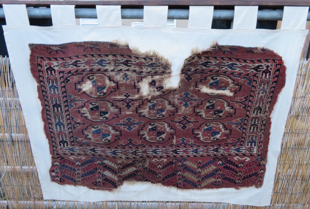 COLLECTABLE ARCHAIC ANTIQUE YOMUT TURKMEN CHUVAL. RUG DISPLAY. CIRCA 1800. View XVI