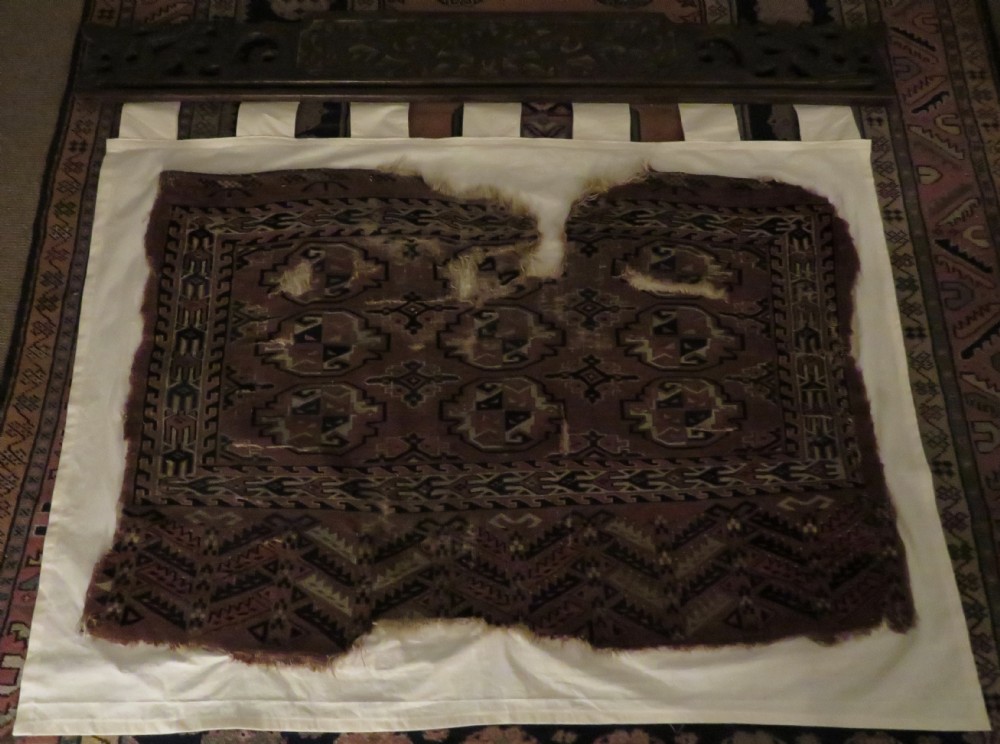 COLLECTABLE ARCHAIC ANTIQUE YOMUT TURKMEN CHUVAL. RUG DISPLAY. CIRCA 1800. View XVII