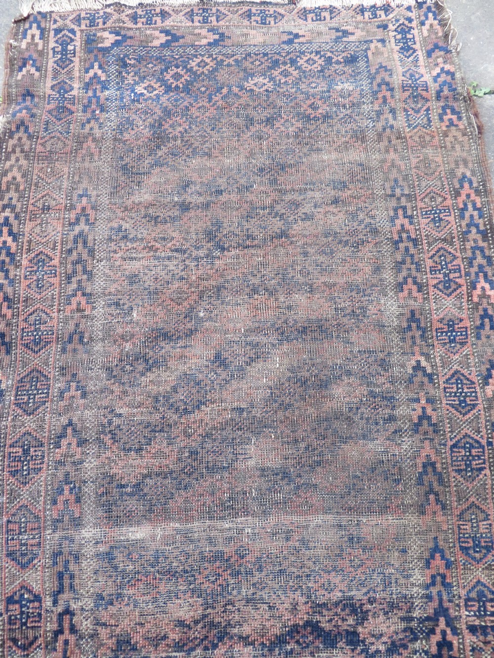 2 X ANTIQUE DISTRESSED BALUCH RUGS. NORTH EAST PERSIA. 118CM X 82CM. 88CM X 64CM. View III
