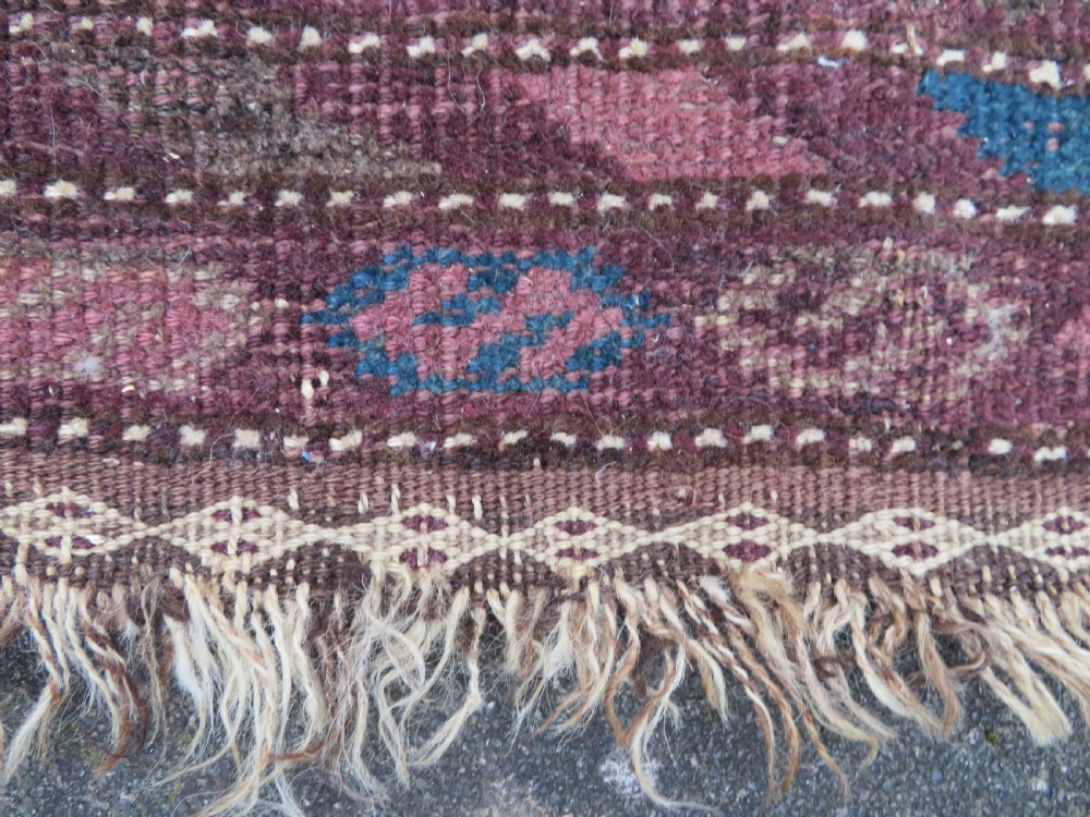 2 X ANTIQUE DISTRESSED BALUCH RUGS. NORTH EAST PERSIA. 118CM X 82CM. 88CM X 64CM. View VI