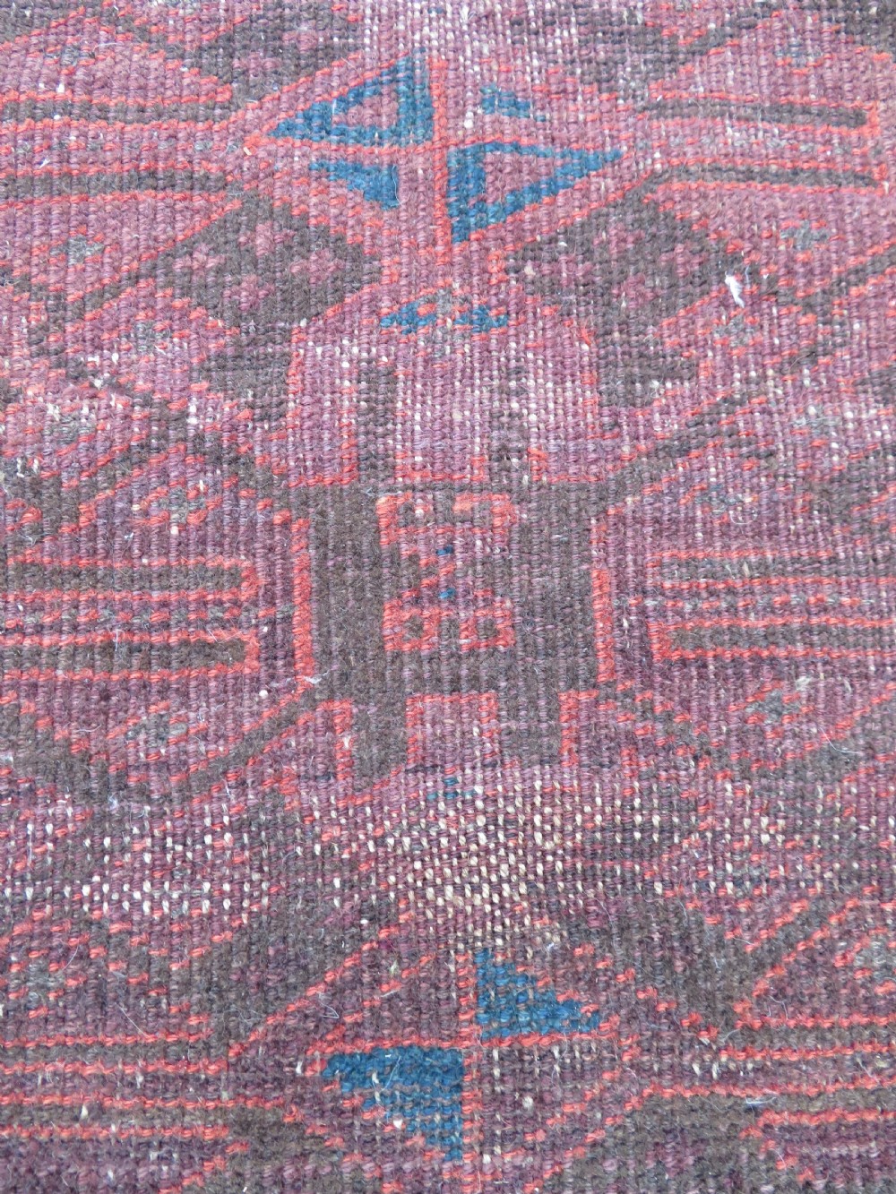 2 X ANTIQUE DISTRESSED BALUCH RUGS. NORTH EAST PERSIA. 118CM X 82CM. 88CM X 64CM. View VII