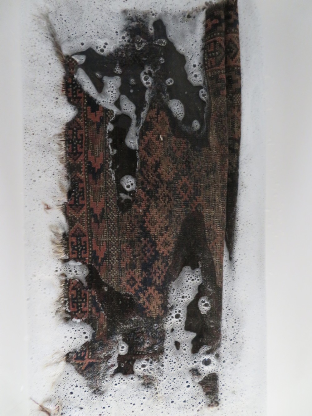 2 X ANTIQUE DISTRESSED BALUCH RUGS. NORTH EAST PERSIA. 118CM X 82CM. 88CM X 64CM. View XVIII