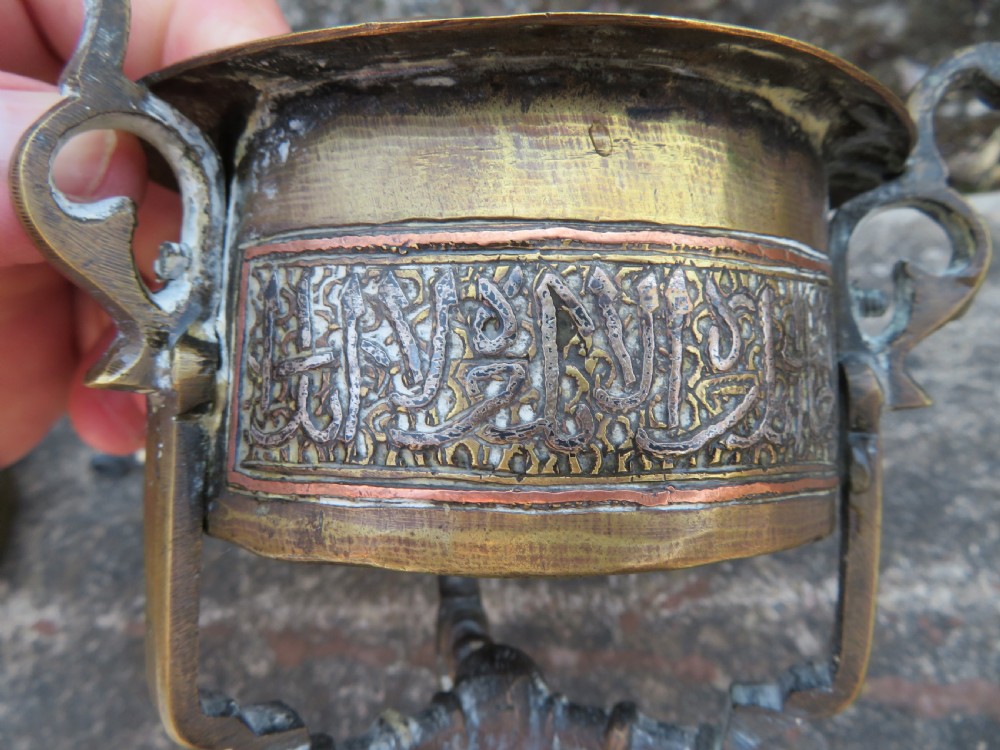 ANTIQUE CAIRO WARE INCENSE BURNER. OTTOMAN EGYPT. LATE 19TH CENTURY. View VII