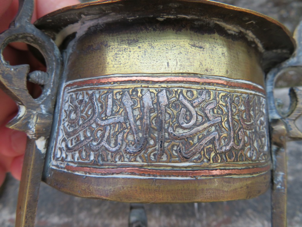 ANTIQUE CAIRO WARE INCENSE BURNER. OTTOMAN EGYPT. LATE 19TH CENTURY. View IX