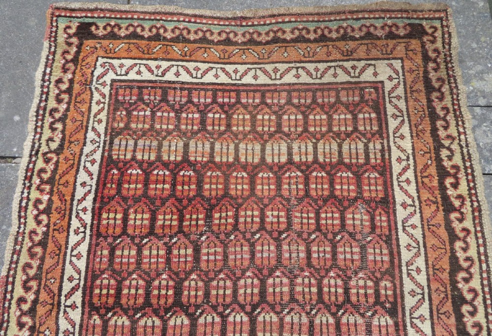 ANTIQUE KURDISH LONG RUG RUNNER. (SARAB DESIGN) KURDISH HOMELANDS NORTH WEST PERSIA. 266CM X 112CM View III