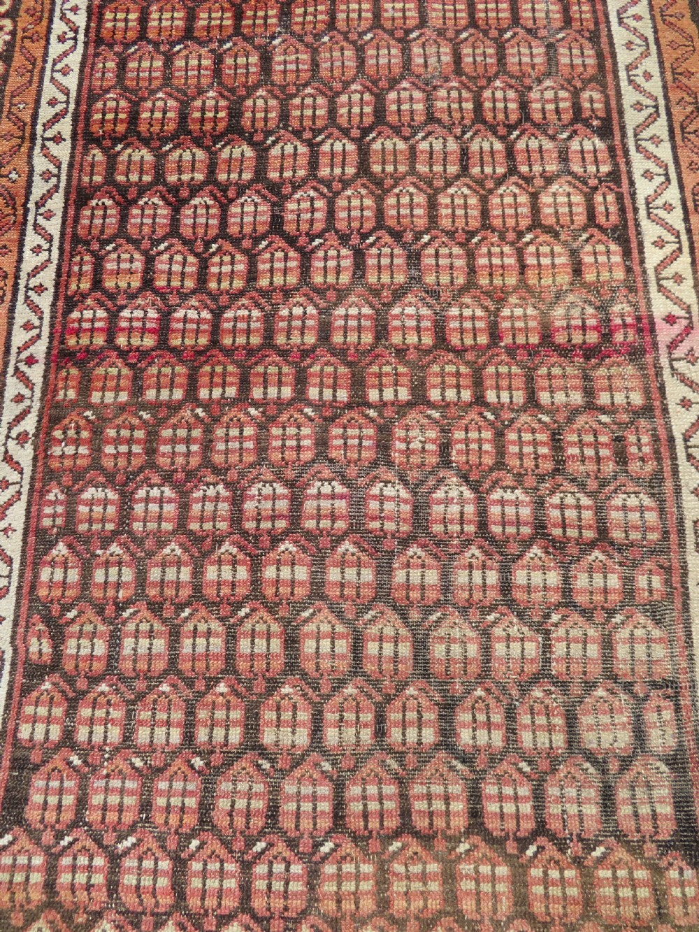 ANTIQUE KURDISH LONG RUG RUNNER. (SARAB DESIGN) KURDISH HOMELANDS NORTH WEST PERSIA. 266CM X 112CM View IV