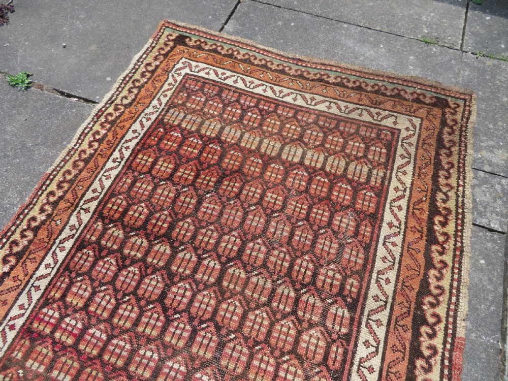 ANTIQUE KURDISH LONG RUG RUNNER. (SARAB DESIGN) KURDISH HOMELANDS NORTH WEST PERSIA. 266CM X 112CM View X