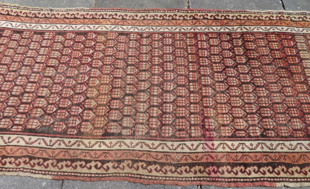 ANTIQUE KURDISH LONG RUG RUNNER. (SARAB DESIGN) KURDISH HOMELANDS NORTH WEST PERSIA. 266CM X 112CM View XII