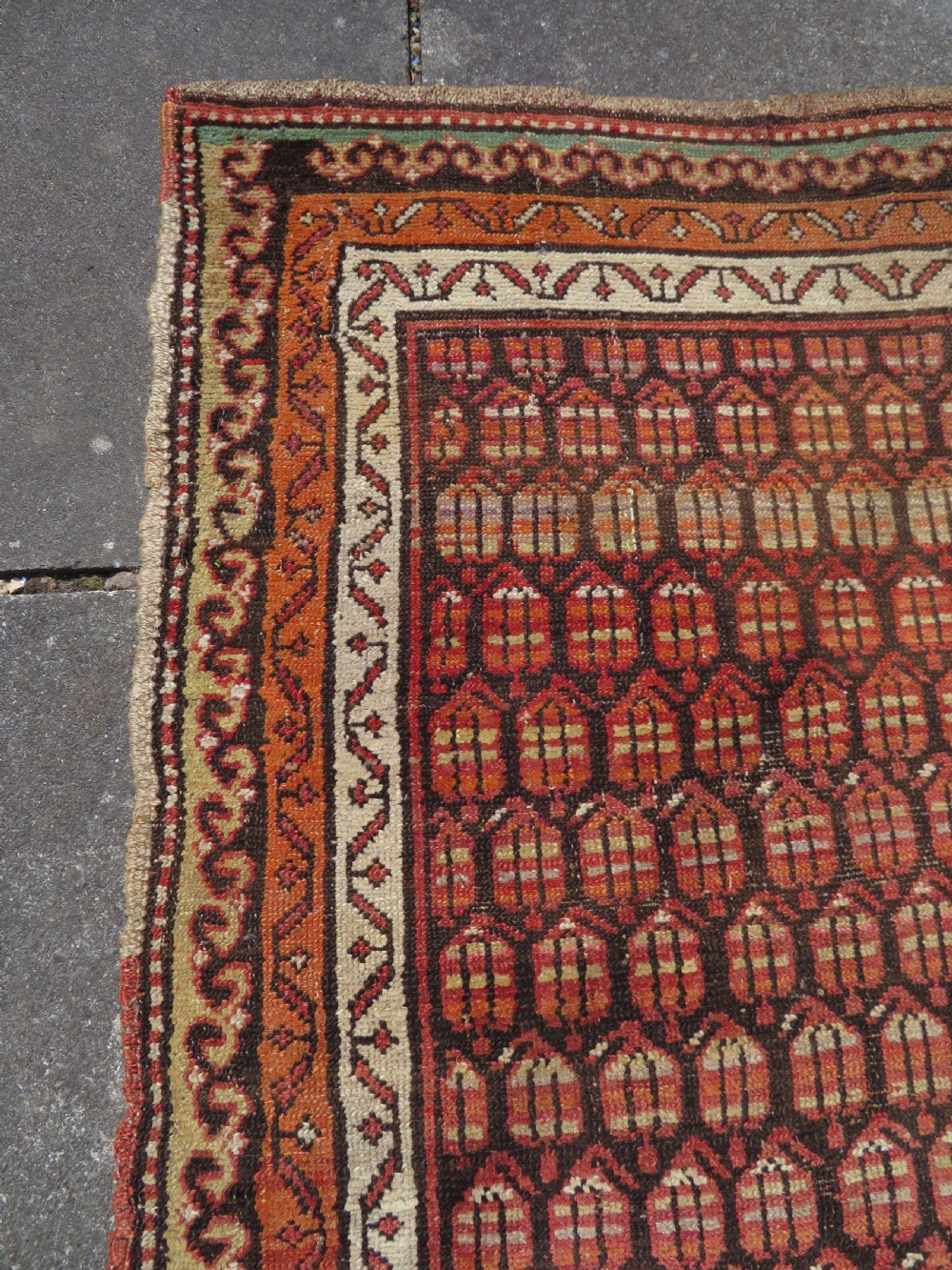 ANTIQUE KURDISH LONG RUG RUNNER. (SARAB DESIGN) KURDISH HOMELANDS NORTH WEST PERSIA. 266CM X 112CM View XV