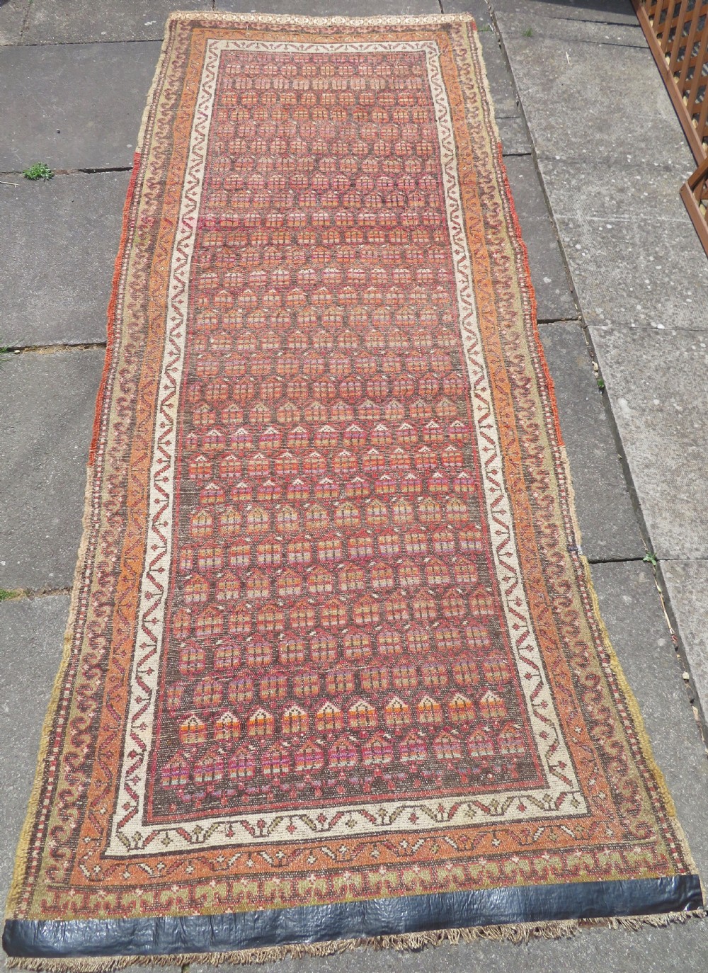 ANTIQUE KURDISH LONG RUG RUNNER. (SARAB DESIGN) KURDISH HOMELANDS NORTH WEST PERSIA. 266CM X 112CM View XIX