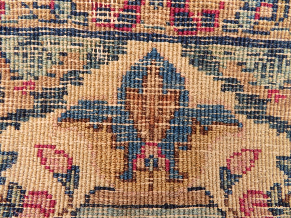 PAIR ANTIQUE IVORY GROUND FLORAL KERMAN KIRMAN RUGS. SOUTH PERSIA. 174CM X 90CM. View XVIII