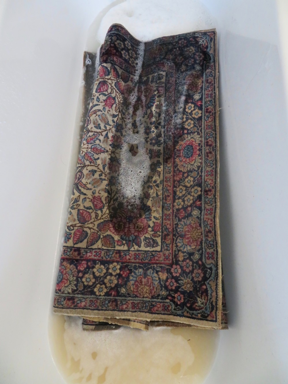 PAIR ANTIQUE IVORY GROUND FLORAL KERMAN KIRMAN RUGS. SOUTH PERSIA. 174CM X 90CM. View XXVIII