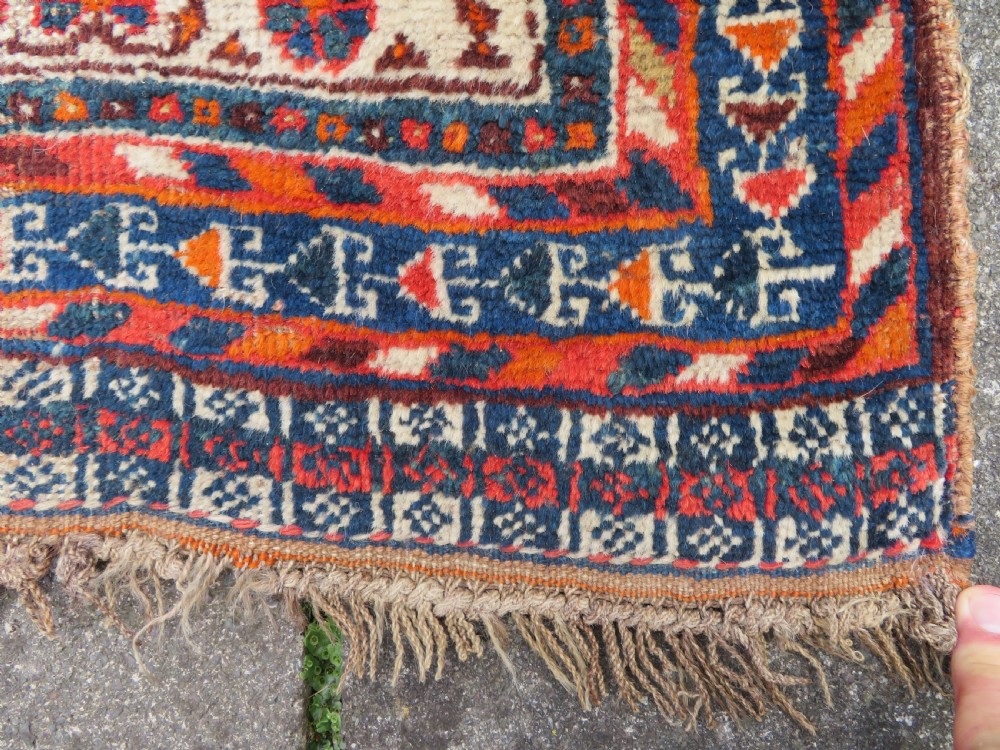 Distressed Antique Khamseh Rug. South West Persia. 150cm X 100cm View IV