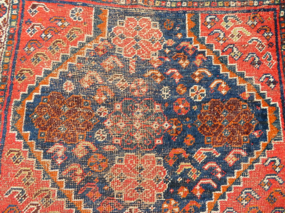 Distressed Antique Khamseh Rug. South West Persia. 150cm X 100cm View V