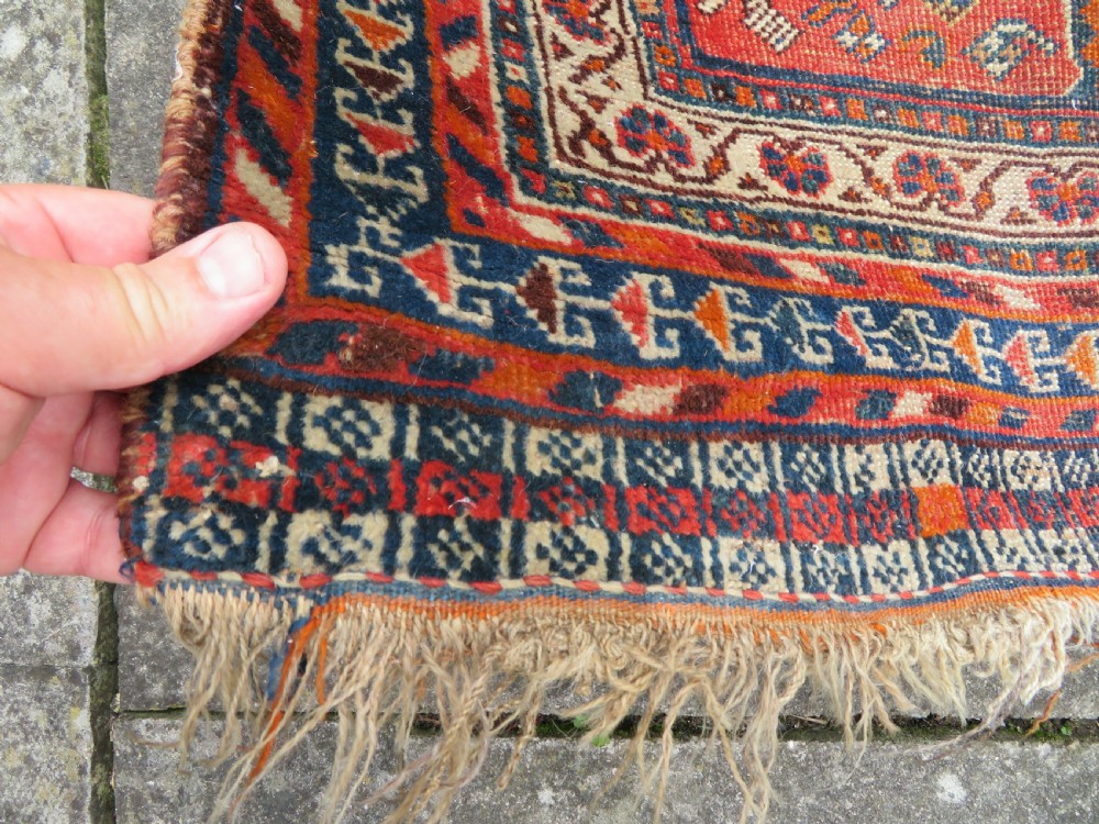 Distressed Antique Khamseh Rug. South West Persia. 150cm X 100cm View VII
