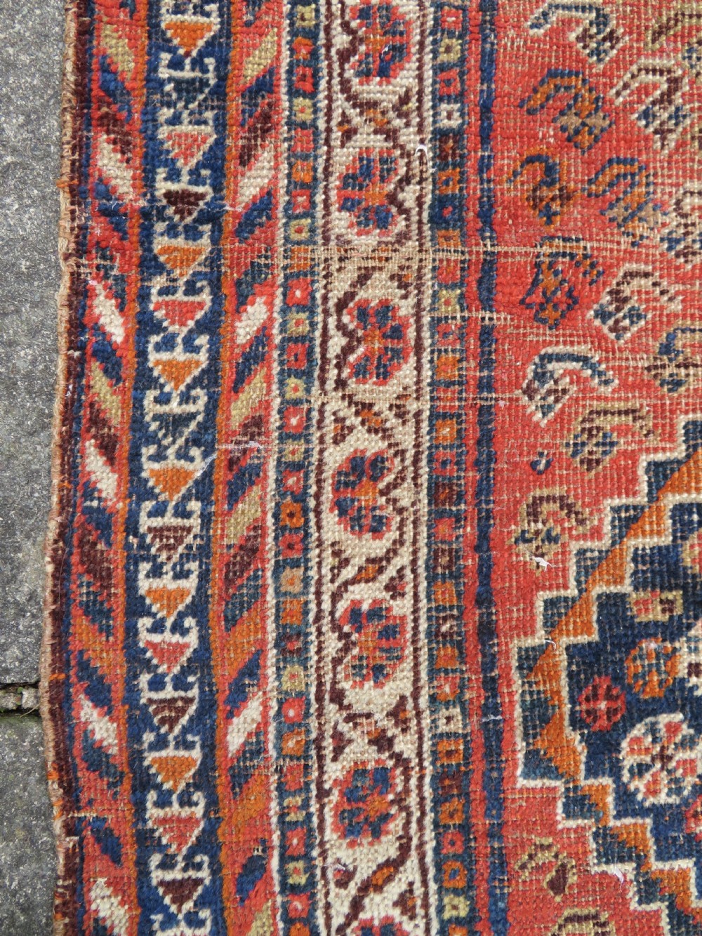 Distressed Antique Khamseh Rug. South West Persia. 150cm X 100cm View VIII