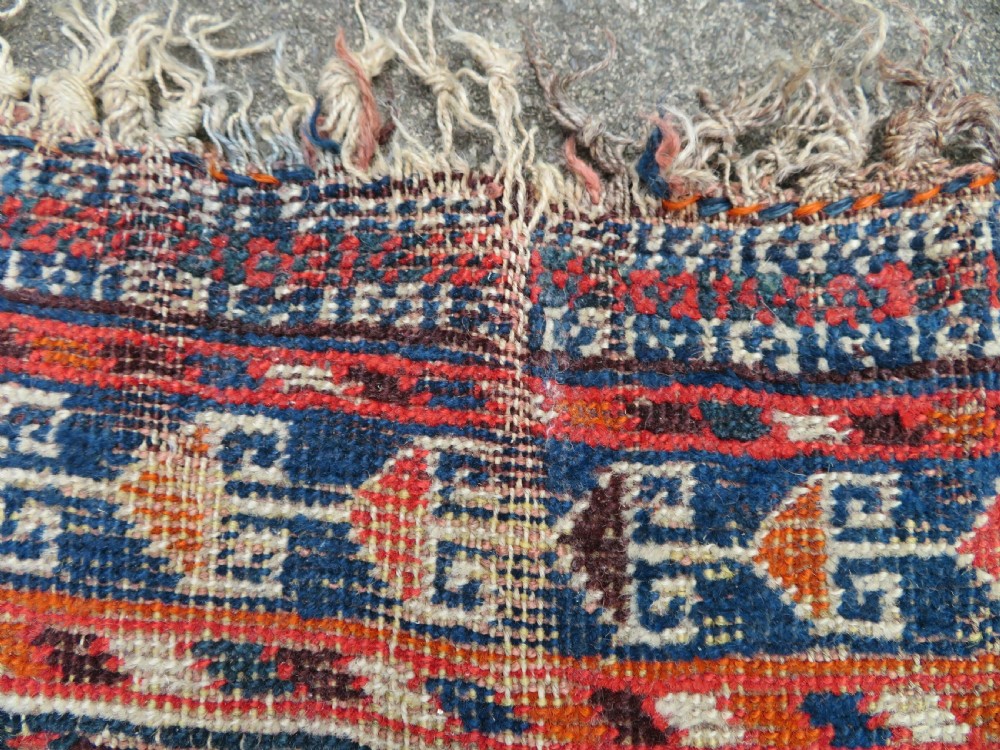Distressed Antique Khamseh Rug. South West Persia. 150cm X 100cm View IX