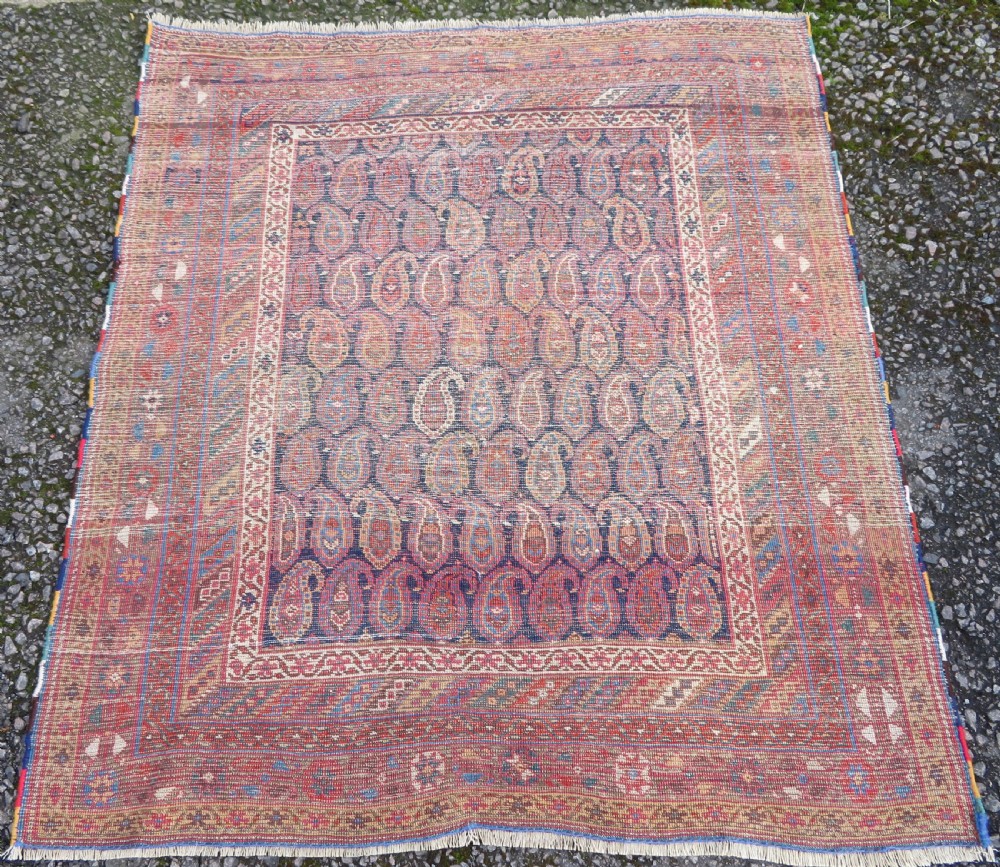 ANTIQUE AFSHAR TRIBAL RUG. AFSHAR TRIBES OF KERMAN. SOUTH PERSIA. LATE 19TH CENTURY. 146CM X 134CM. View XVIII