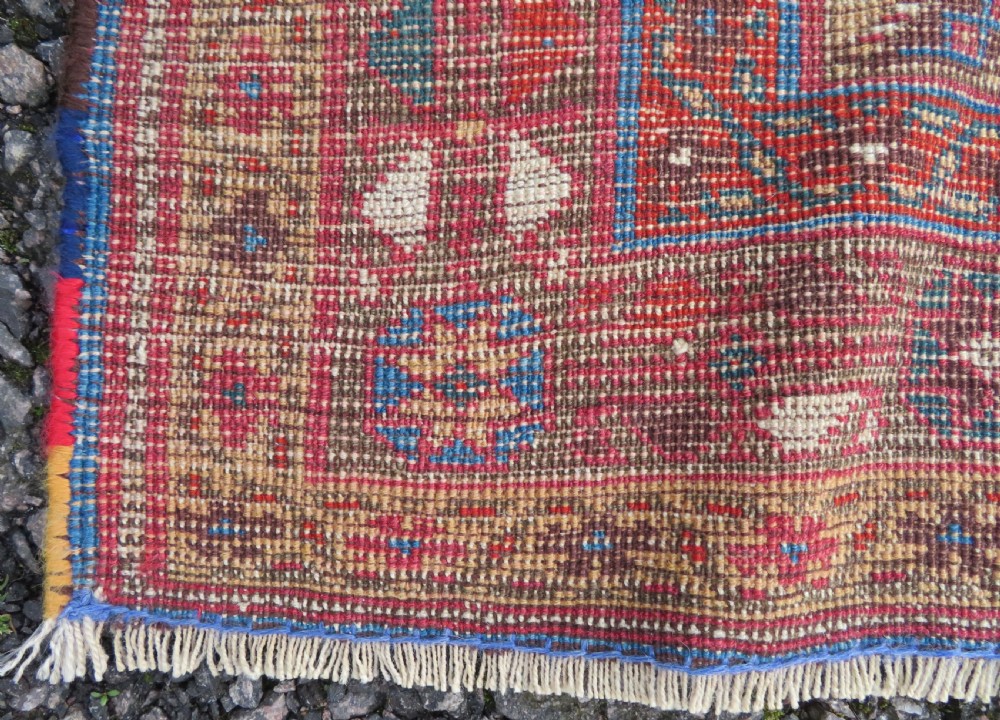 ANTIQUE AFSHAR TRIBAL RUG. AFSHAR TRIBES OF KERMAN. SOUTH PERSIA. LATE 19TH CENTURY. 146CM X 134CM. View XIX
