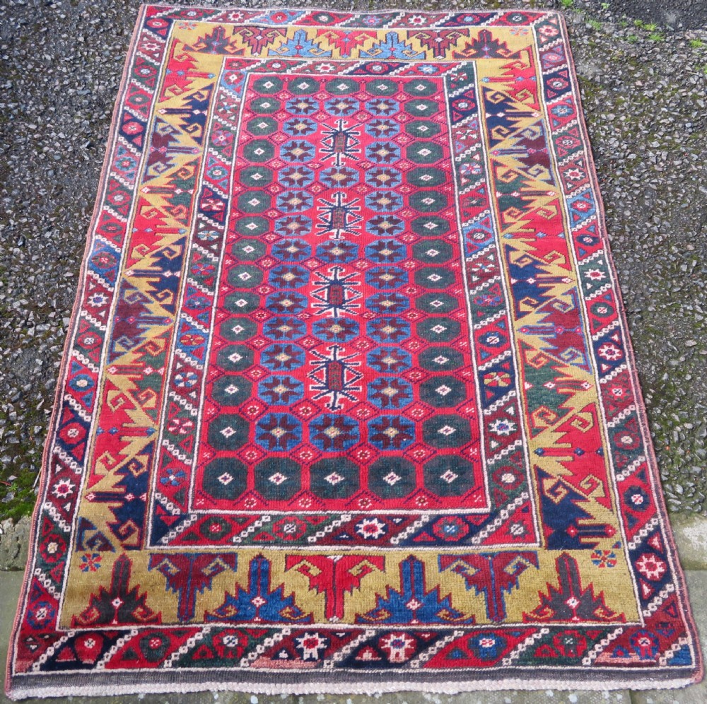 Antique Turkish Antalya ( Dosemealti) Village Rug. With A Scarce Pea Green Border.190cm X 128cm. View III